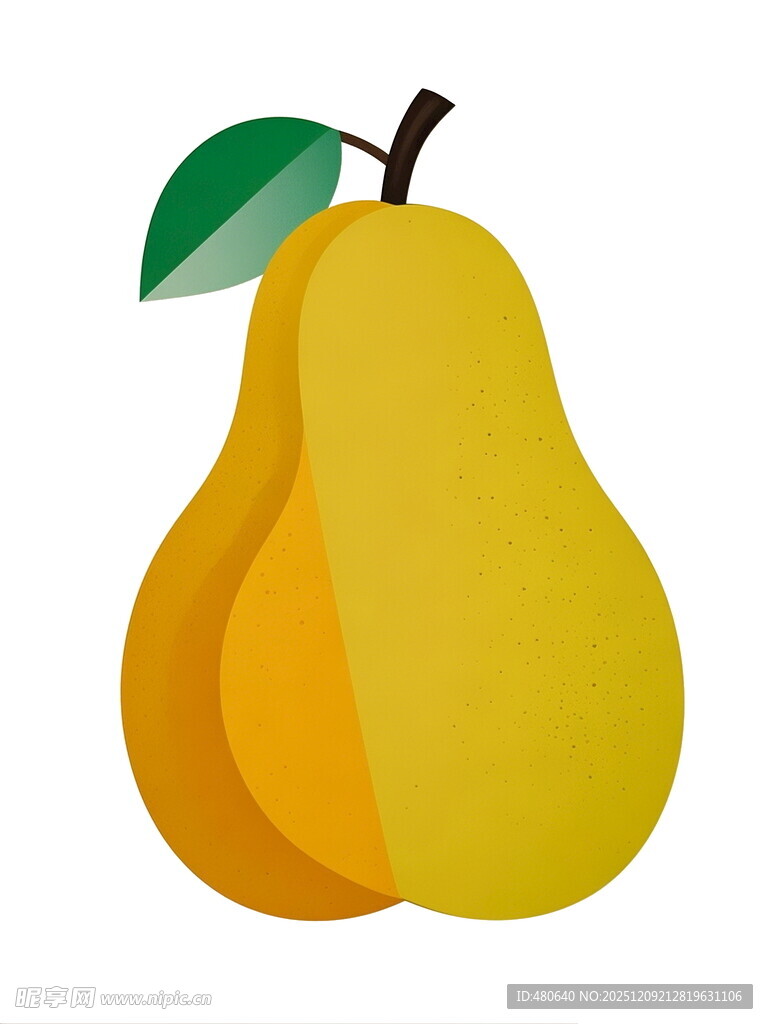 黄色梨子插画