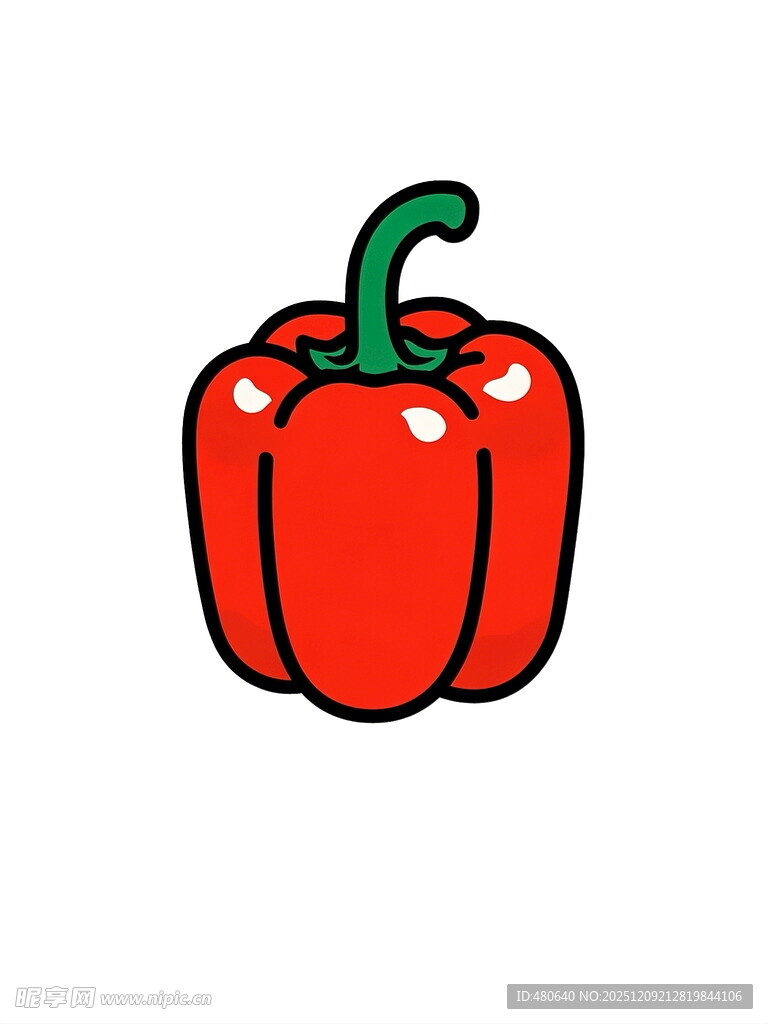 卡通红甜椒形象