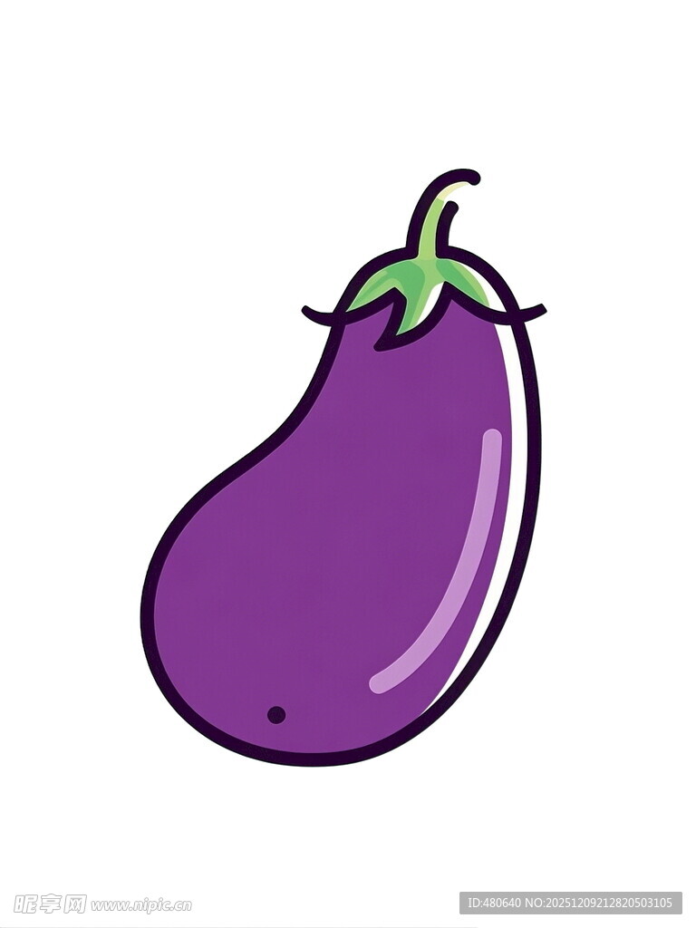 卡通形象紫色茄子插画
