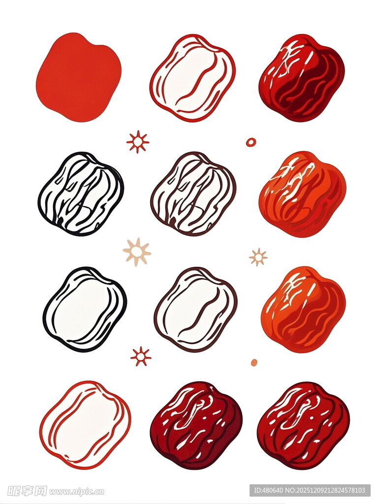 多样红枣图案设计元素