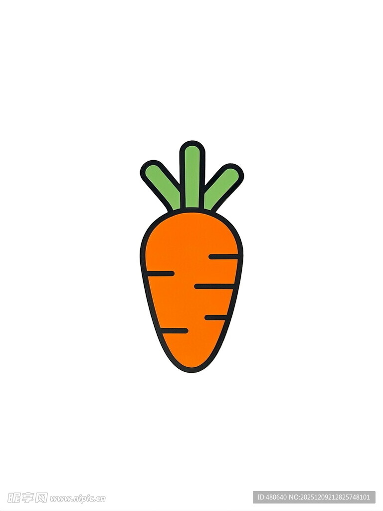 简约卡通胡萝卜图标
