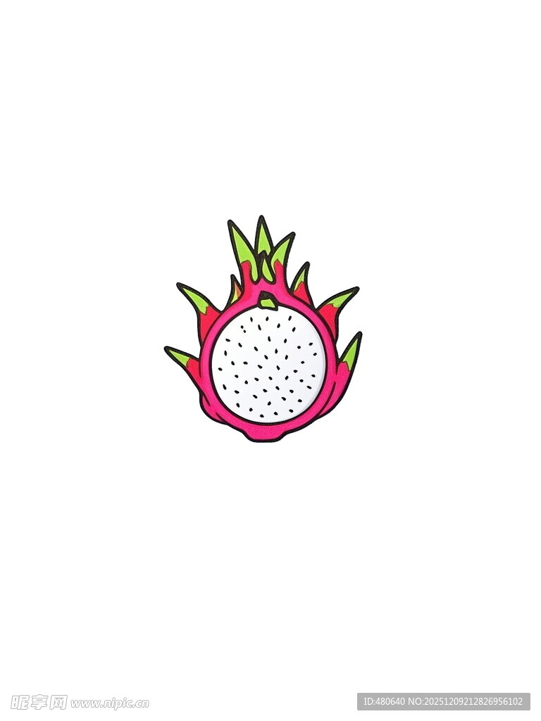 手绘火龙果图案