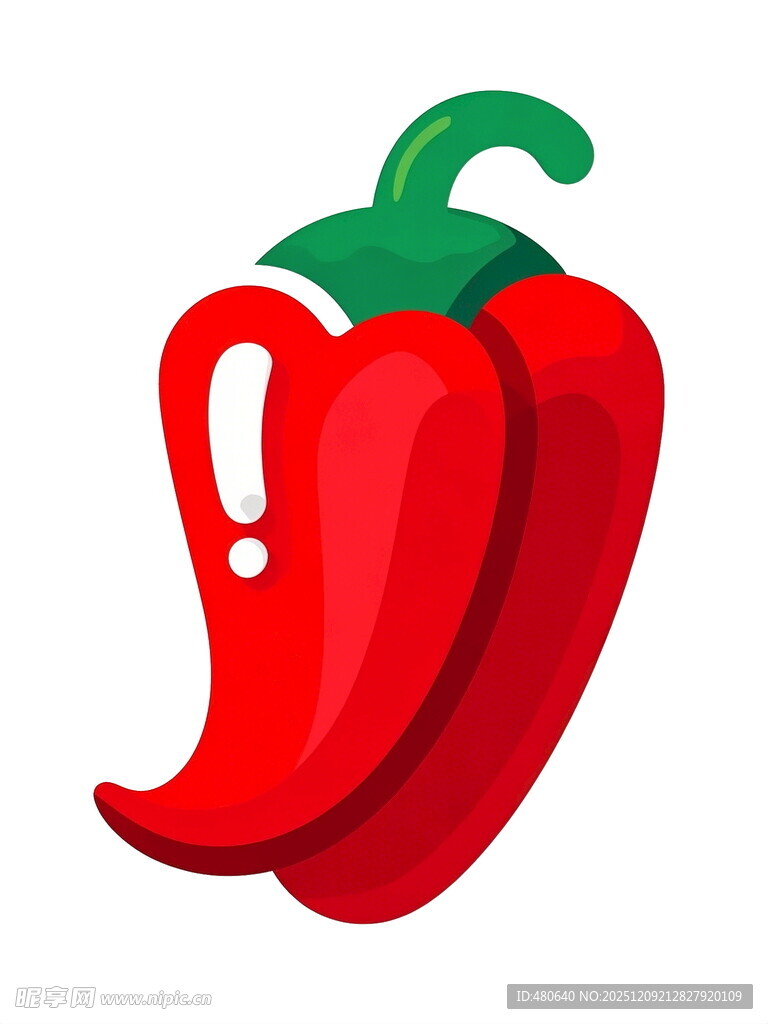 红色卡通甜椒图标
