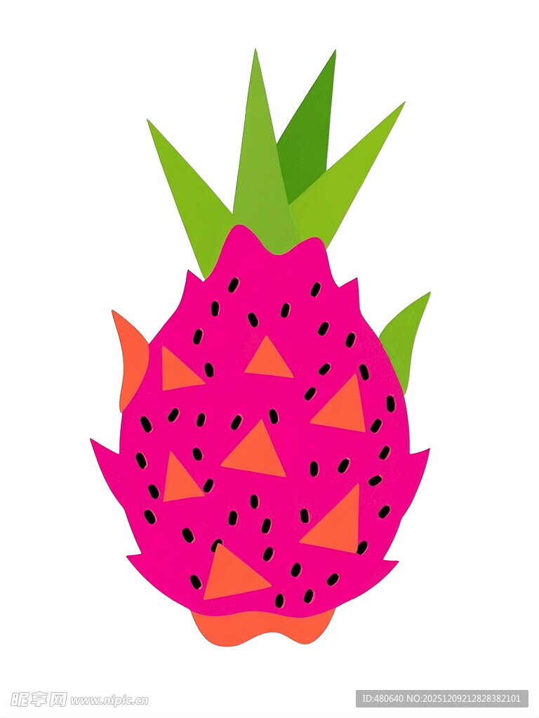 卡通风格的粉色菠萝形象