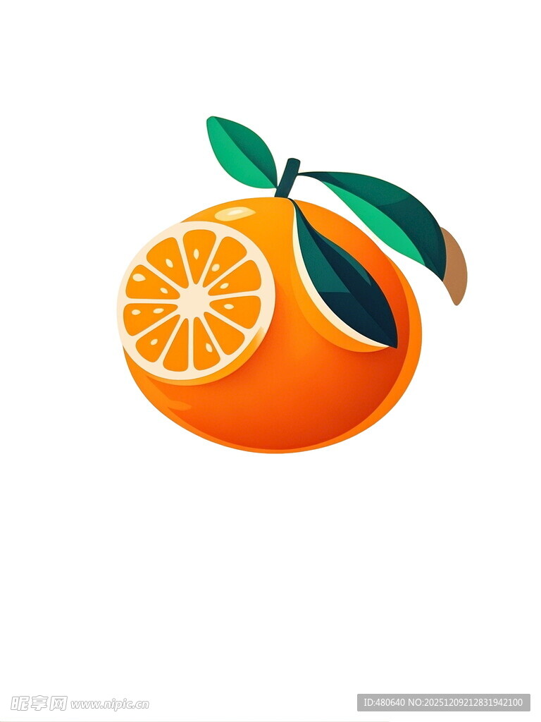 可爱橙子插画
