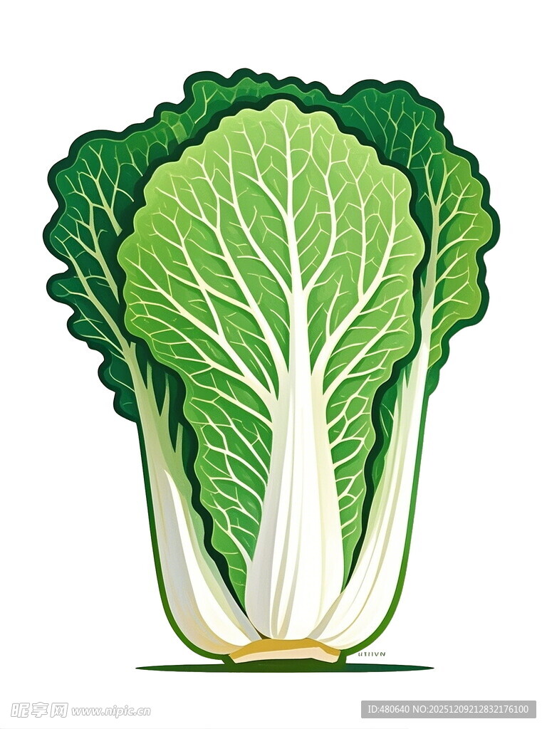 新鲜大白菜插画
