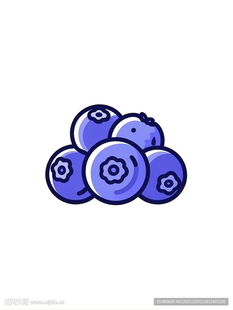 可爱卡通蓝莓插画