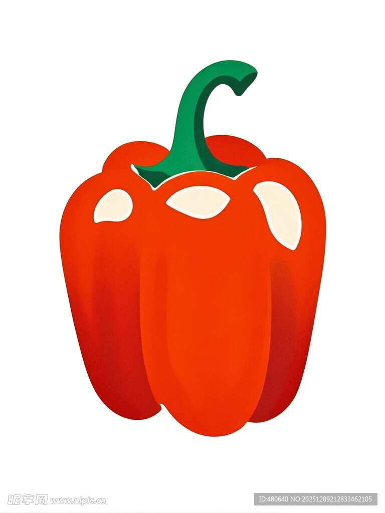 红色甜椒插画