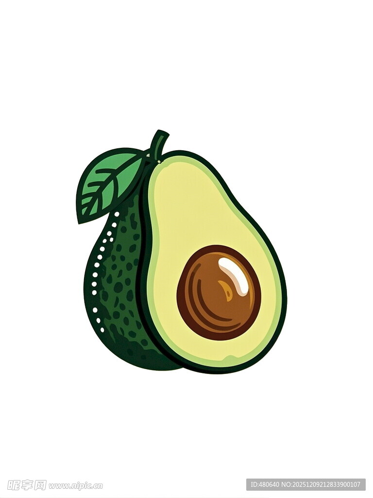 手绘牛油果插画