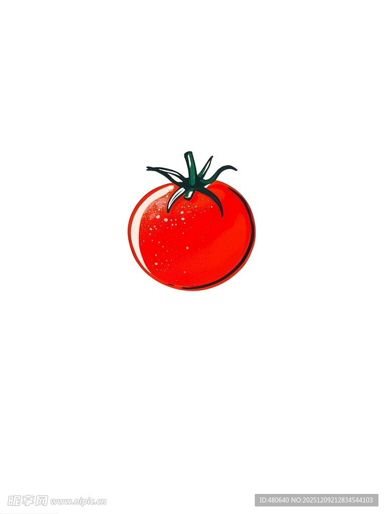 手绘红色番茄