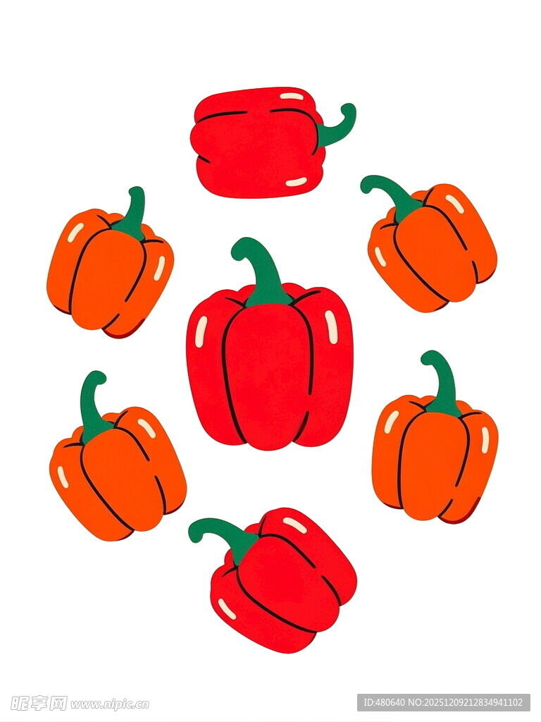 多彩甜椒插画