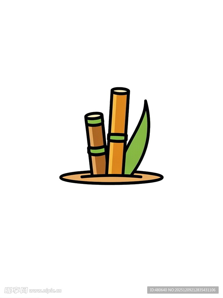 简约风竹笋插画图标