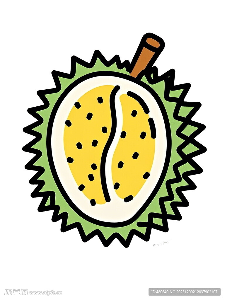 切开的卡通榴莲形象