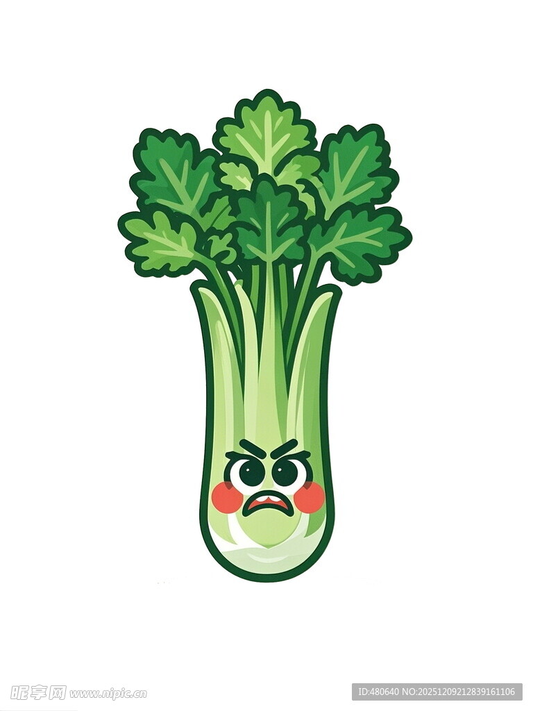 可爱表情的卡通青菜