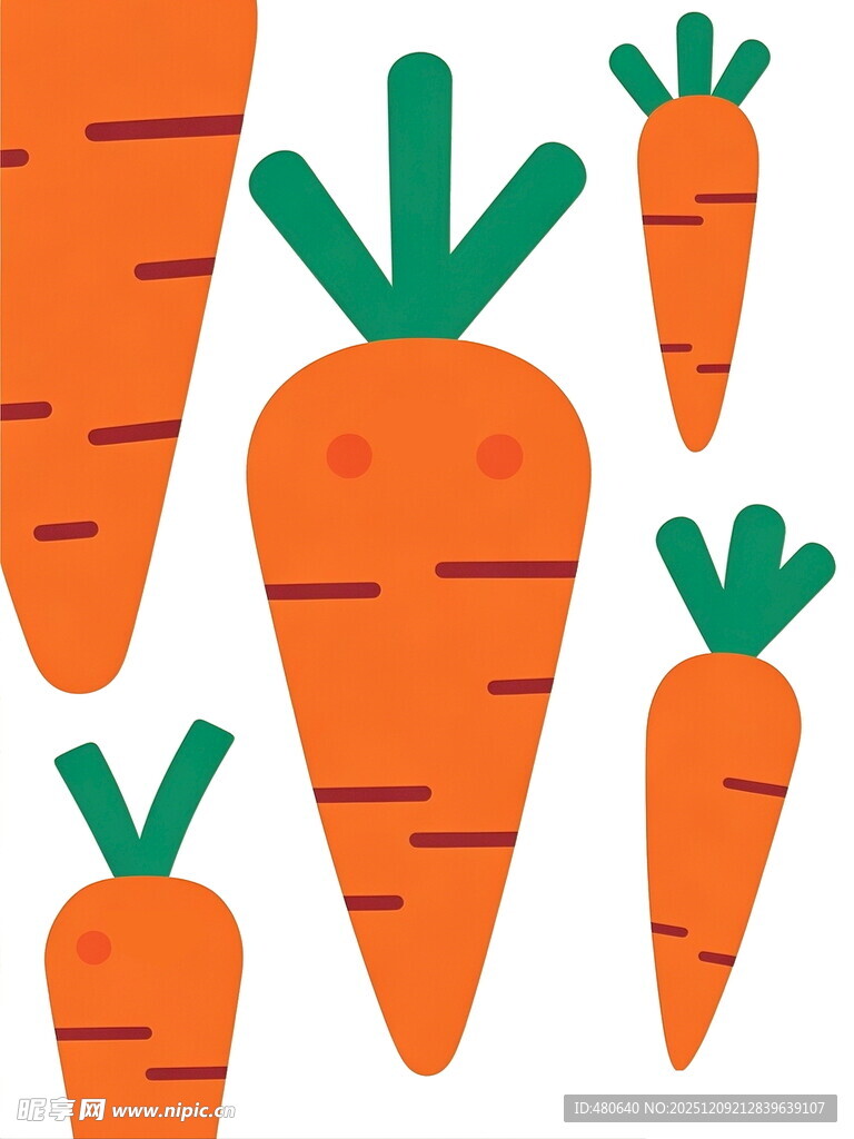 可爱胡萝卜插画图案