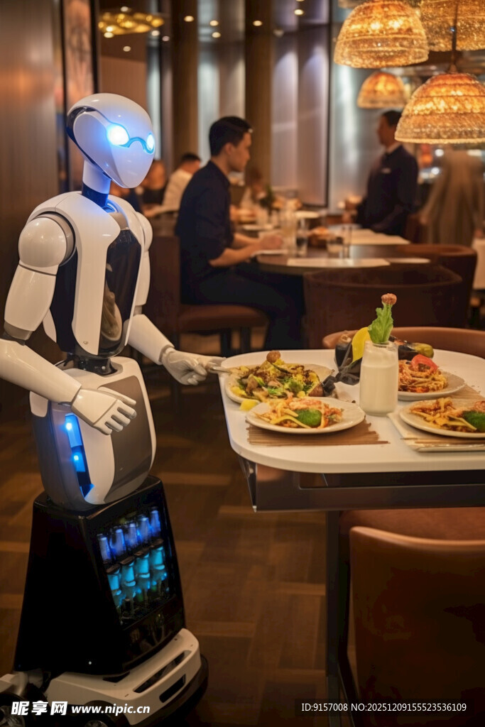餐厅服务机器人送餐场景