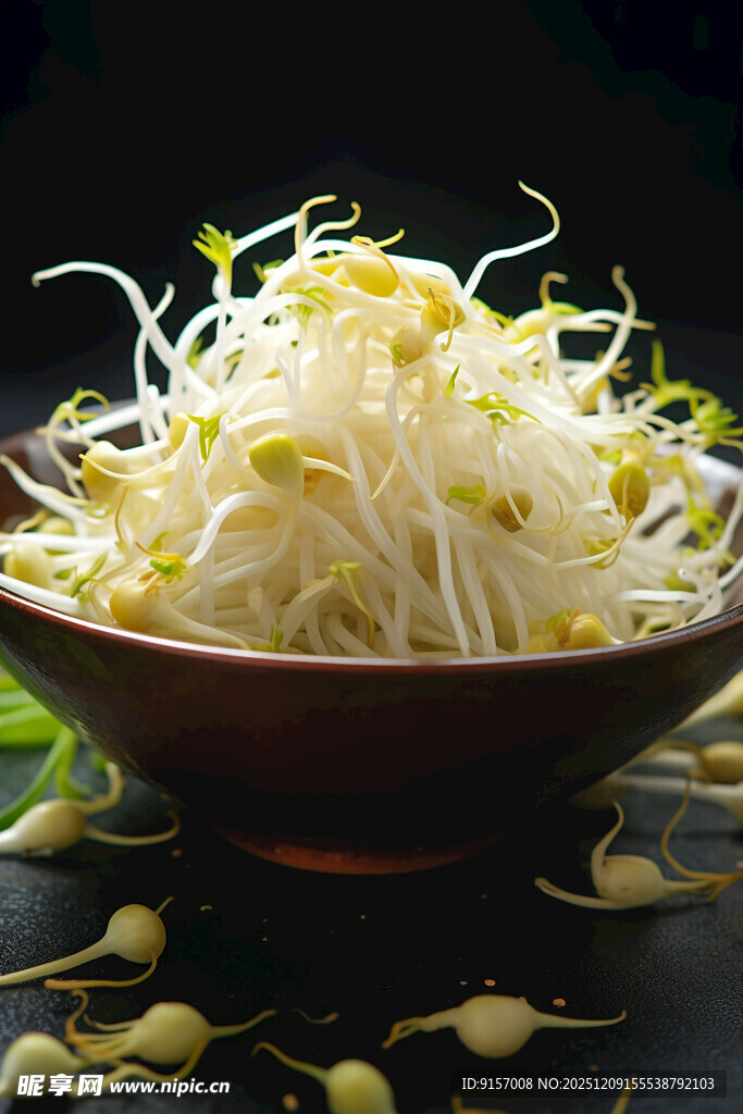 碗中鲜嫩豆芽