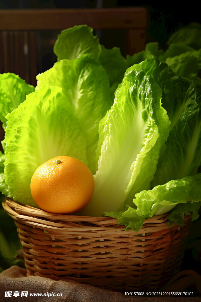 篮子里的新鲜蔬果