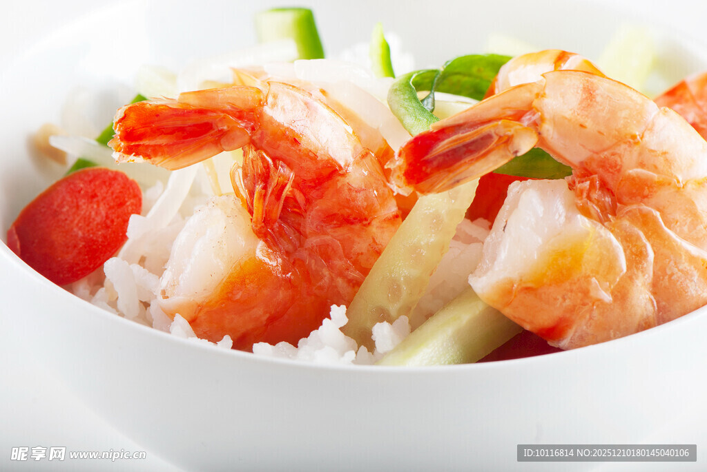 鲜虾蔬菜饭