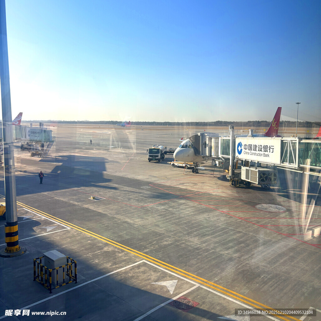 机场停机坪俯瞰景象