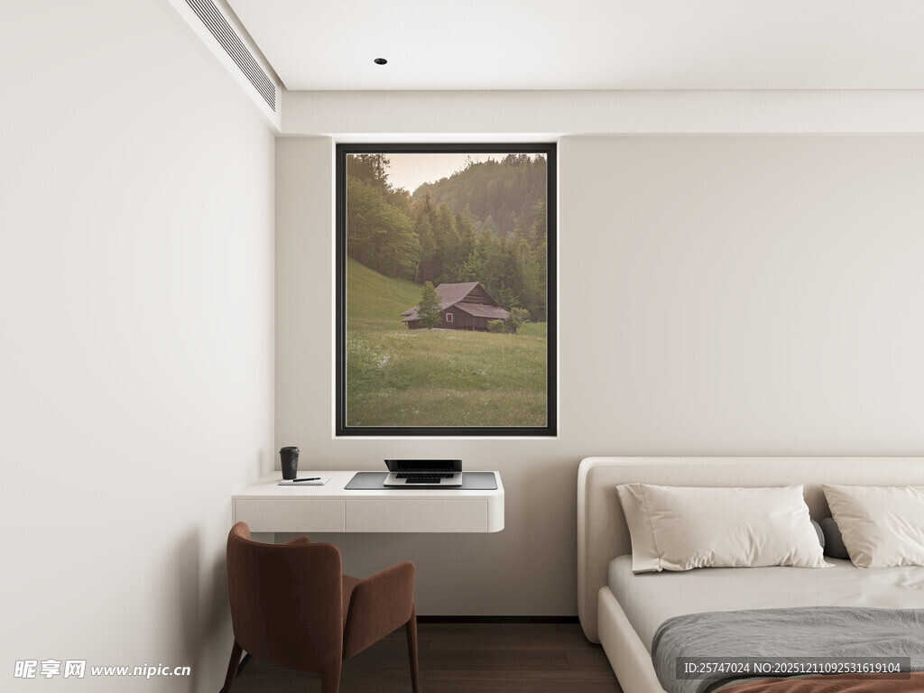 卧室小窗户自然风景