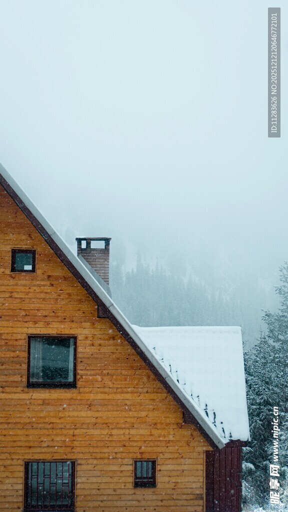 雪覆木屋