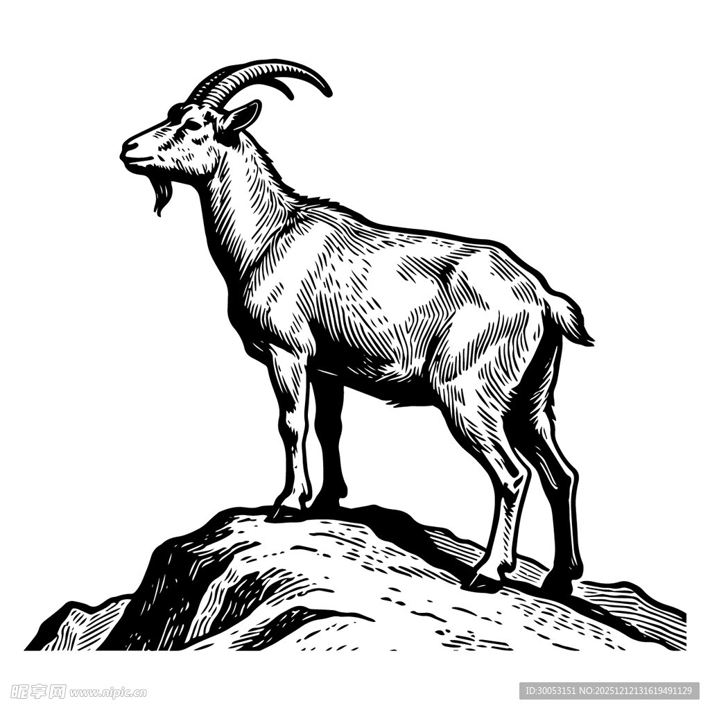 岩石上的山羊