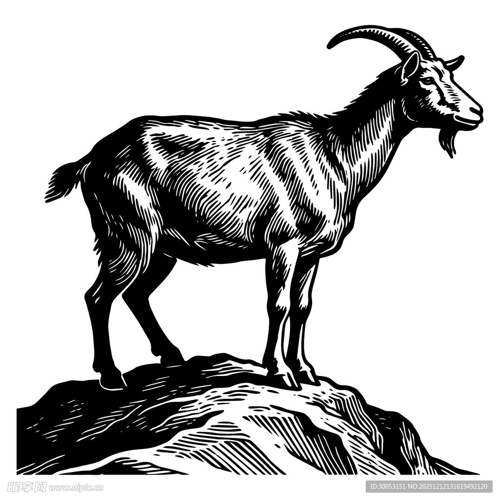 岩石上的山羊