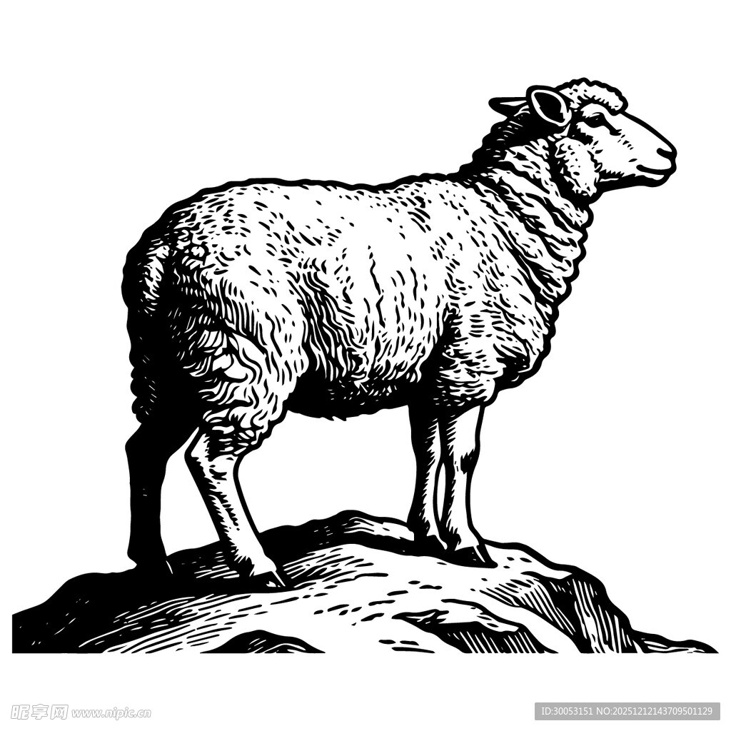 岩石上的绵羊