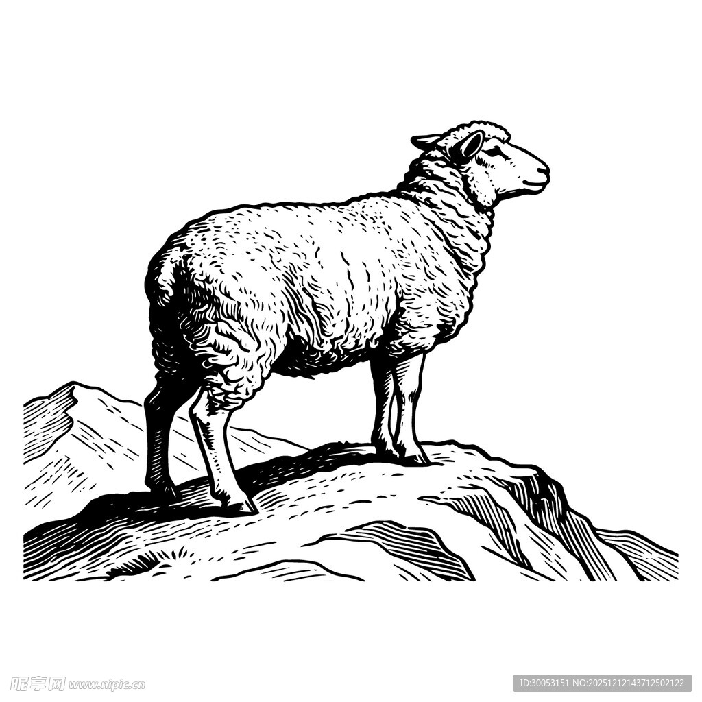 岩石上的绵羊