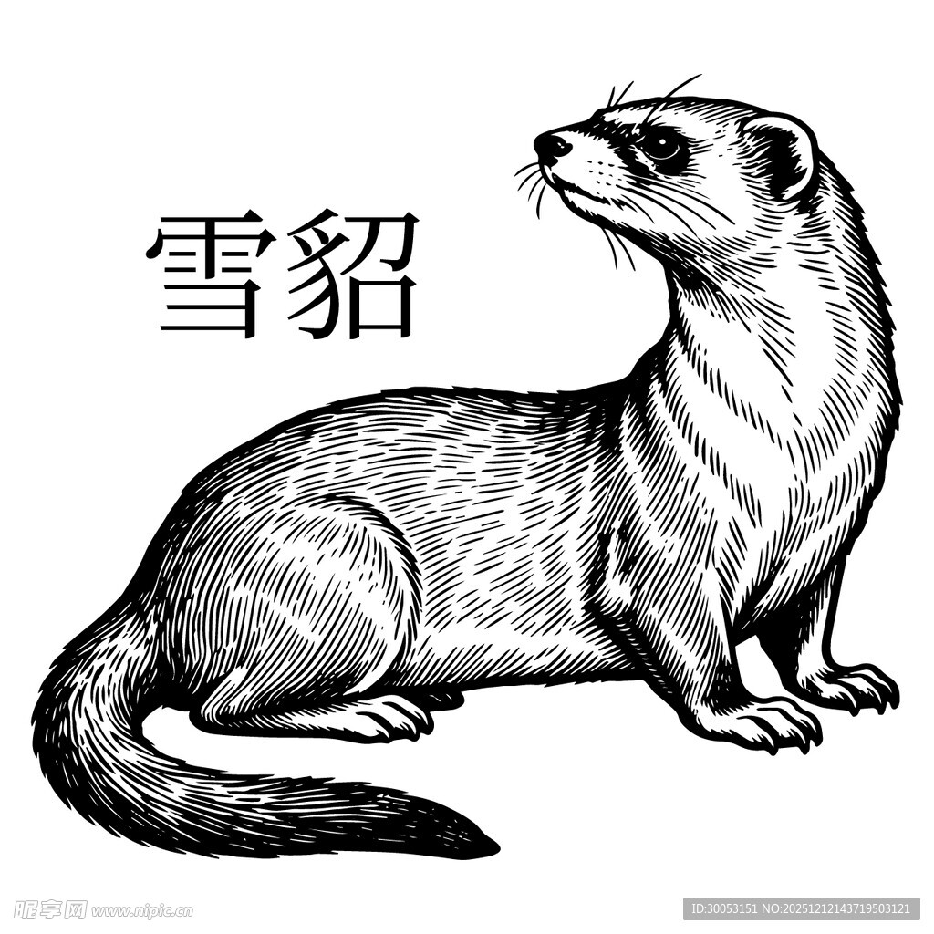 雪貂插画