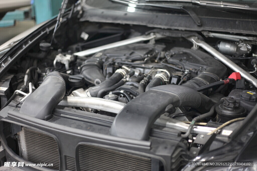 汽车发动机细节特写