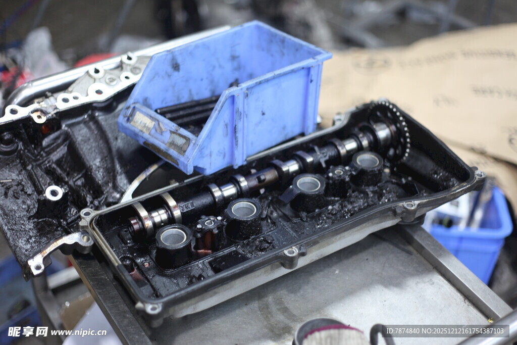 汽车发动机部件特写