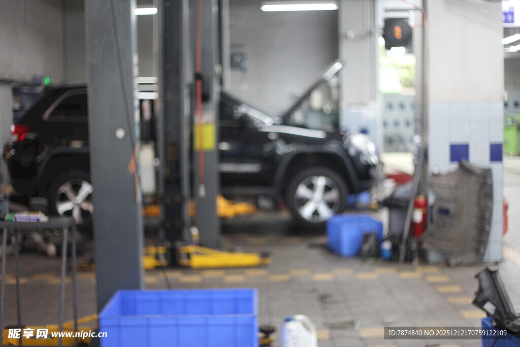 汽车维修车间场景