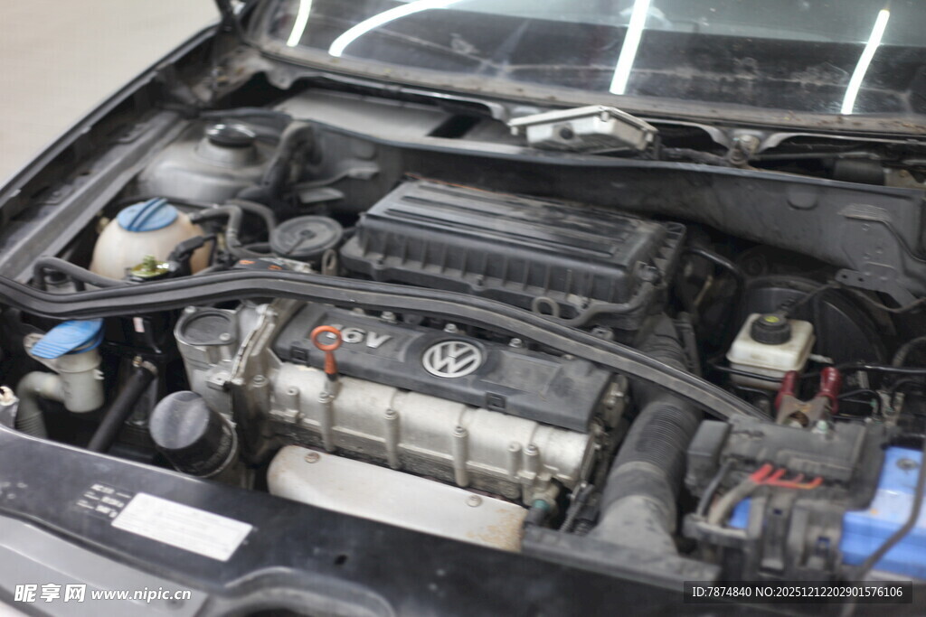 汽车发动机细节特写