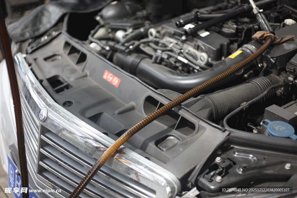 汽车发动机细节特写