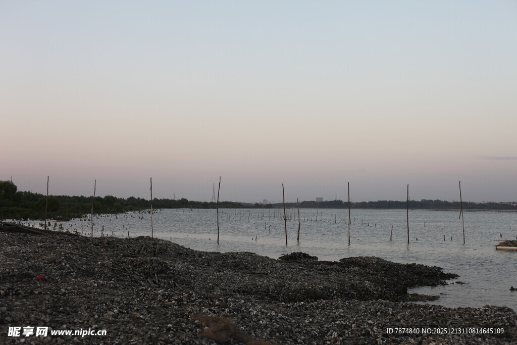 静谧的礁石与水域