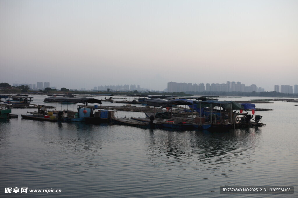 港口停泊船只景象