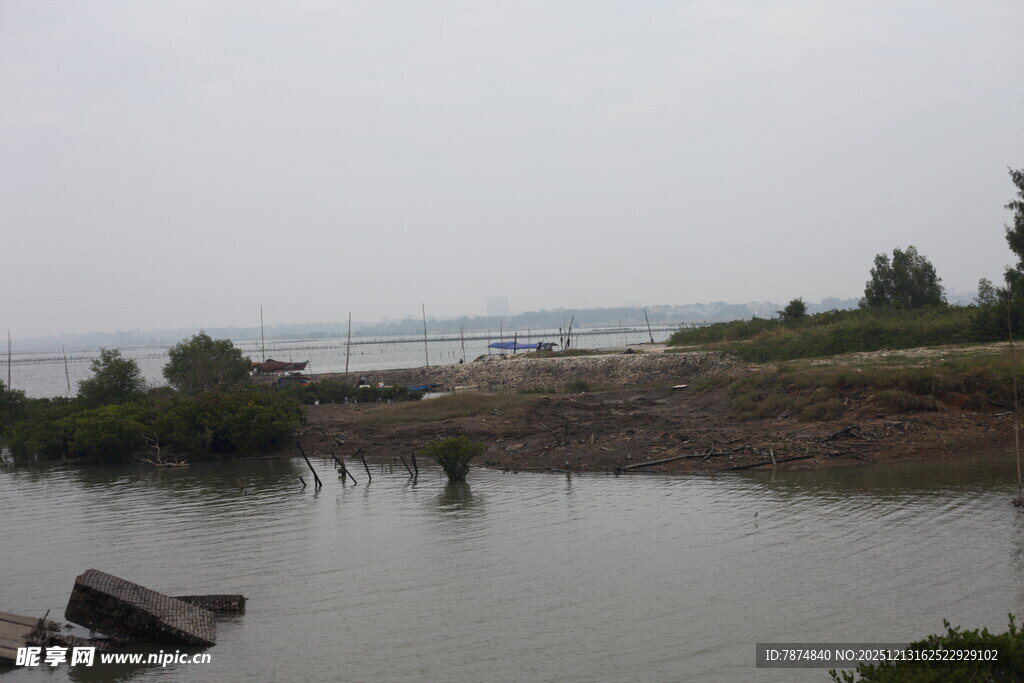 湖畔景致宁静水域风光