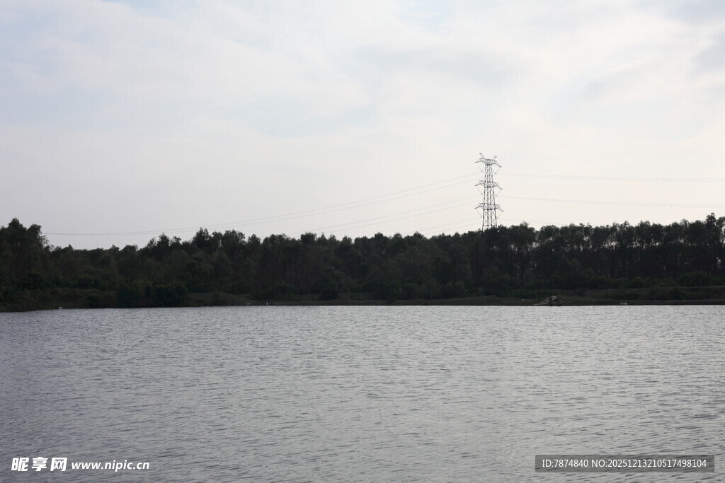 宁静湖畔的自然风光