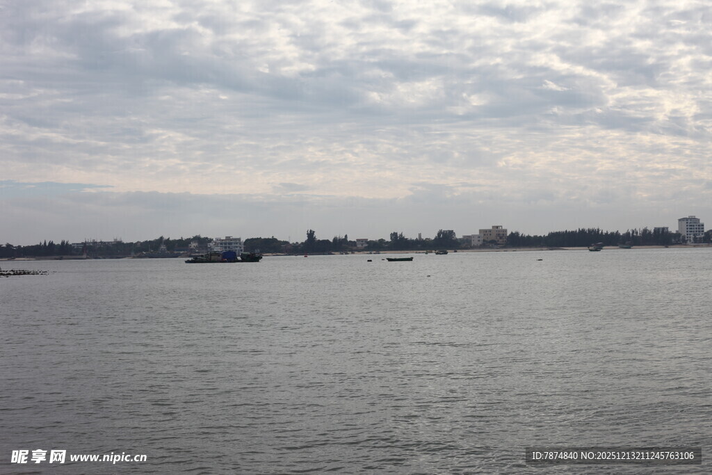 河畔城市天际线景观