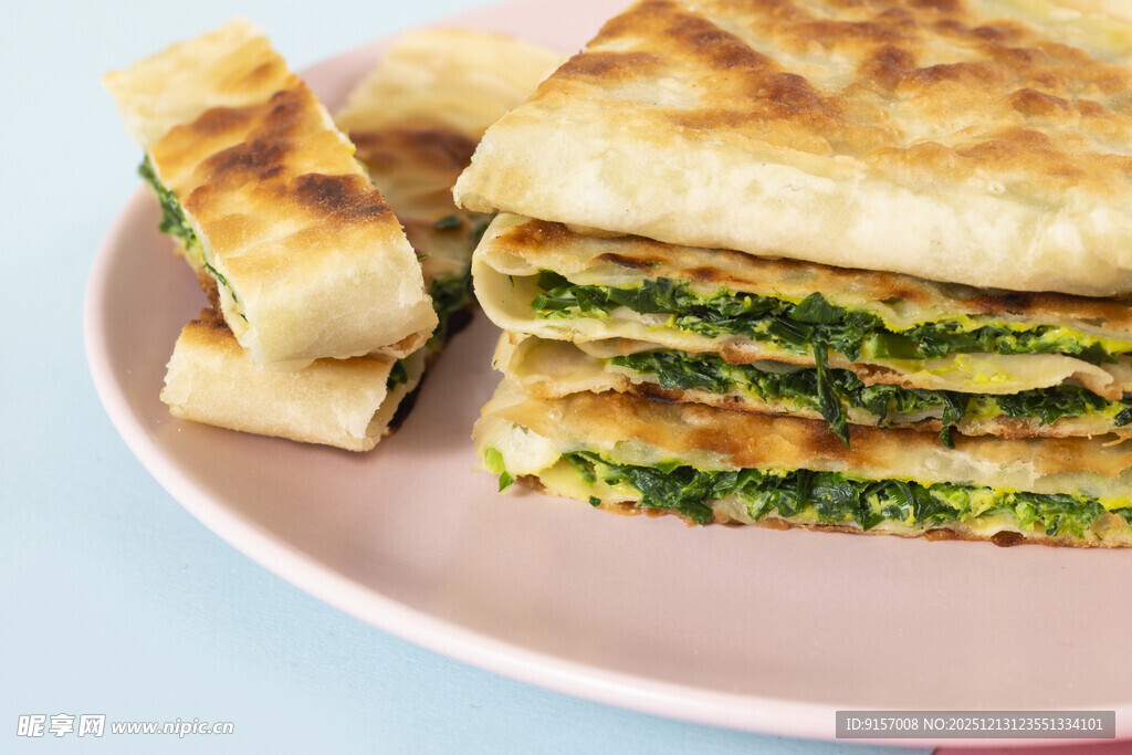 菠菜馅美味煎饼