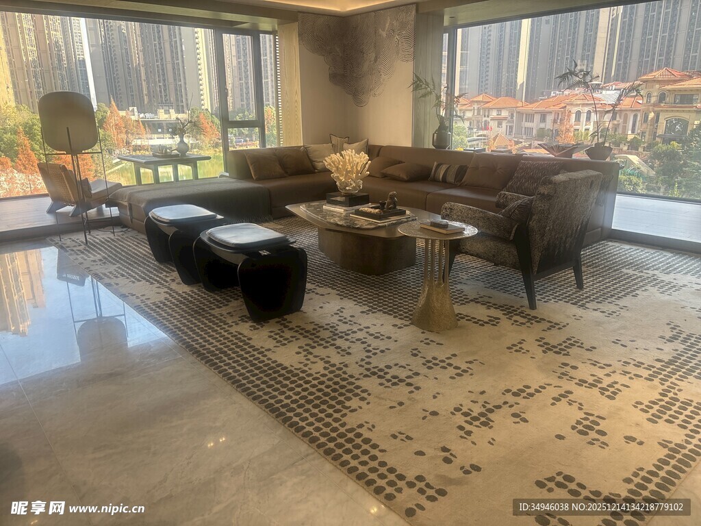 现代奢华客厅室内场景