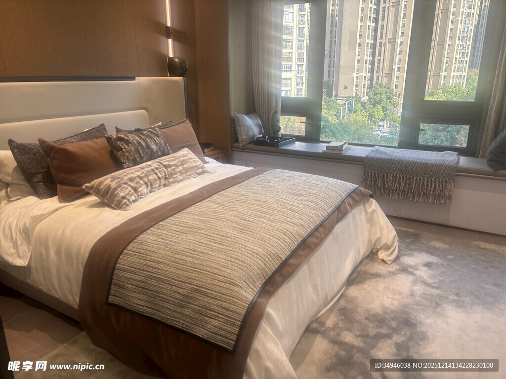 现代温馨卧室室内场景