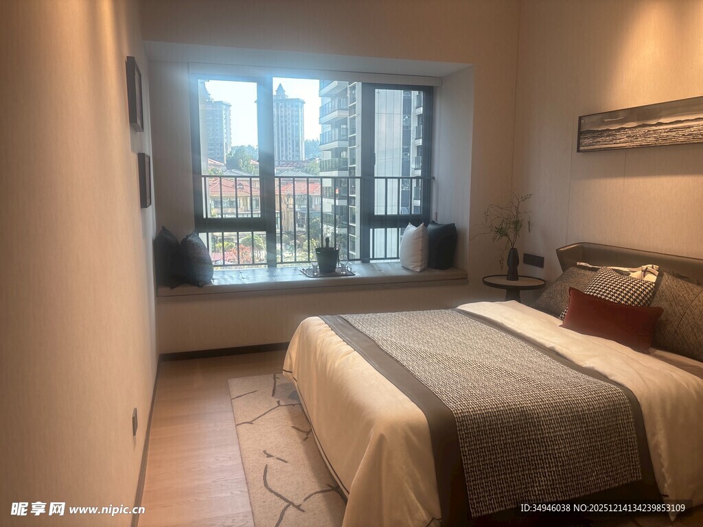 简约温馨卧室室内场景