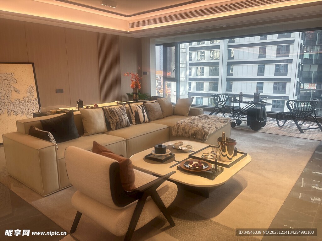 现代豪华客厅室内场景