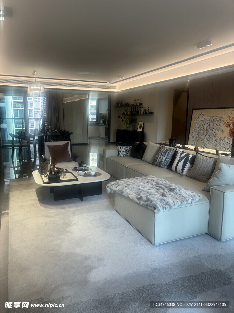 现代豪华客厅室内场景