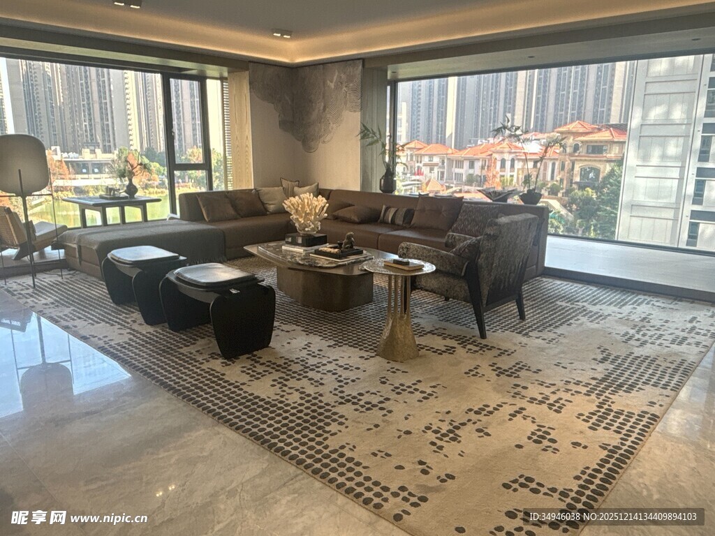 现代豪华客厅室内场景