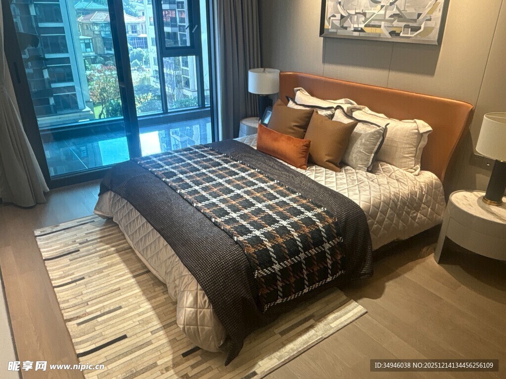 现代温馨卧室室内场景