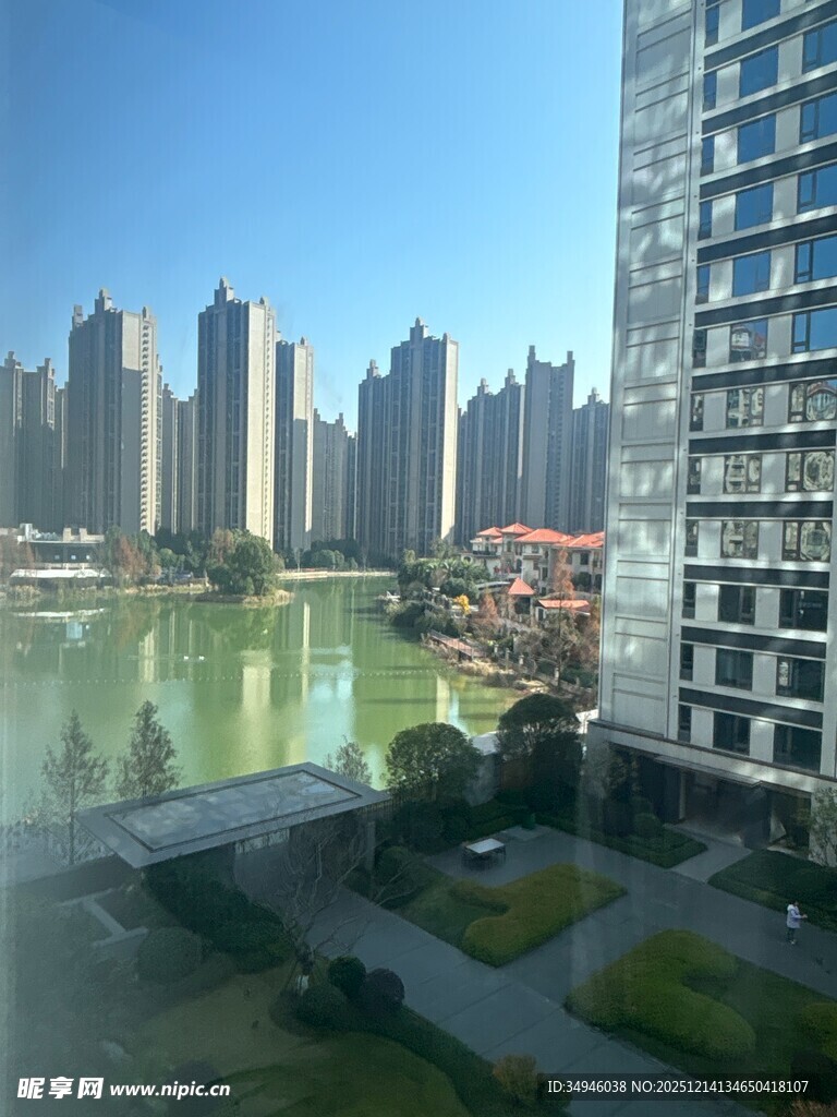 城市河畔高楼景观